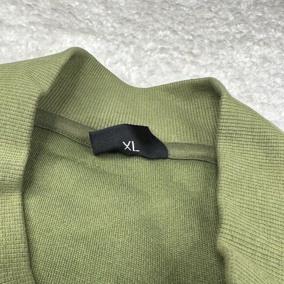 Zyia Active Flying V Fleece Sherpa Bomber Jacket Olive Green - Picture 8 of 12